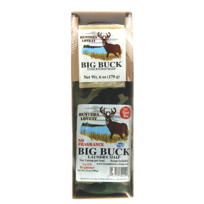 Grandma's #072711722120 Big Buck Unscented Lye Bar Soap and Laundry Soap for Hunters ~ Choose Color