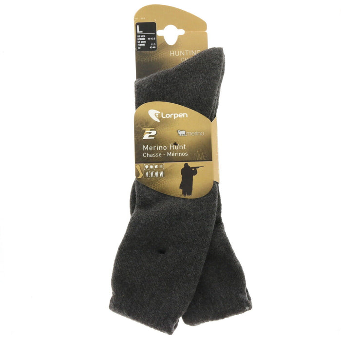 Lorpen # RHO Charcoal (5427) L Merino Hunt Socks Large Over the Calf Charcoal