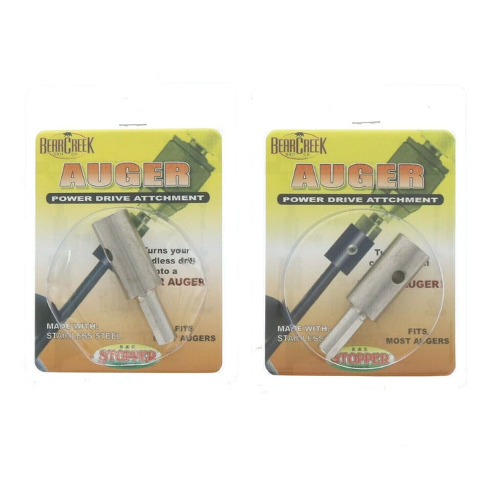 Bear Creek #BC-AA-2 Ice Auger Adapter Convert Cordless Drill To Power Attachment ~ 2-Pack