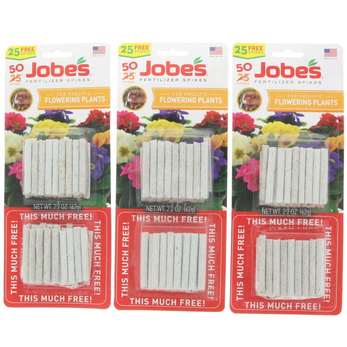 Jobes #BC-20377.4 Flowering Plant Food Spikes Fertilizer ~ 3-Pack ~ 150 Spikes Total