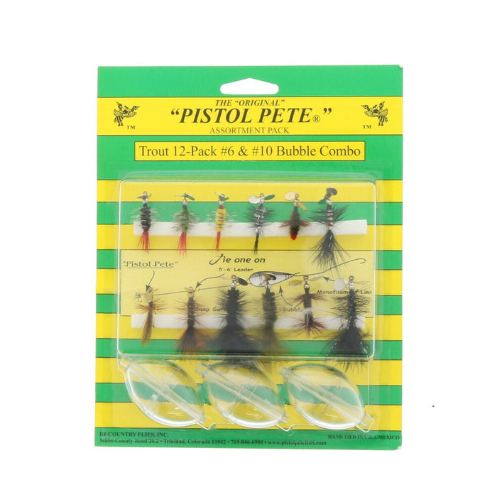 Pistol Pete #88888 Assortment Pack Trout 12 Pack #6 & #10 Bubble Combo