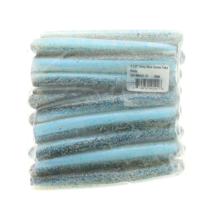 #350-MB441-25 5 1/2" Deep Blue Series Tube Booty Fishing Bait Lure Worm