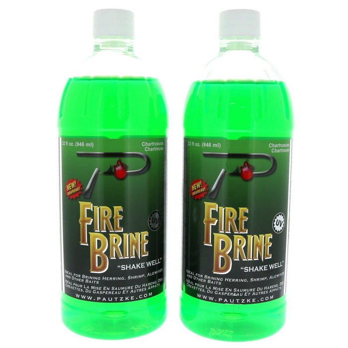 Pautzke #Chartreuse   UV Bait Fire Brine Green 32oz ~ 2-Bottles