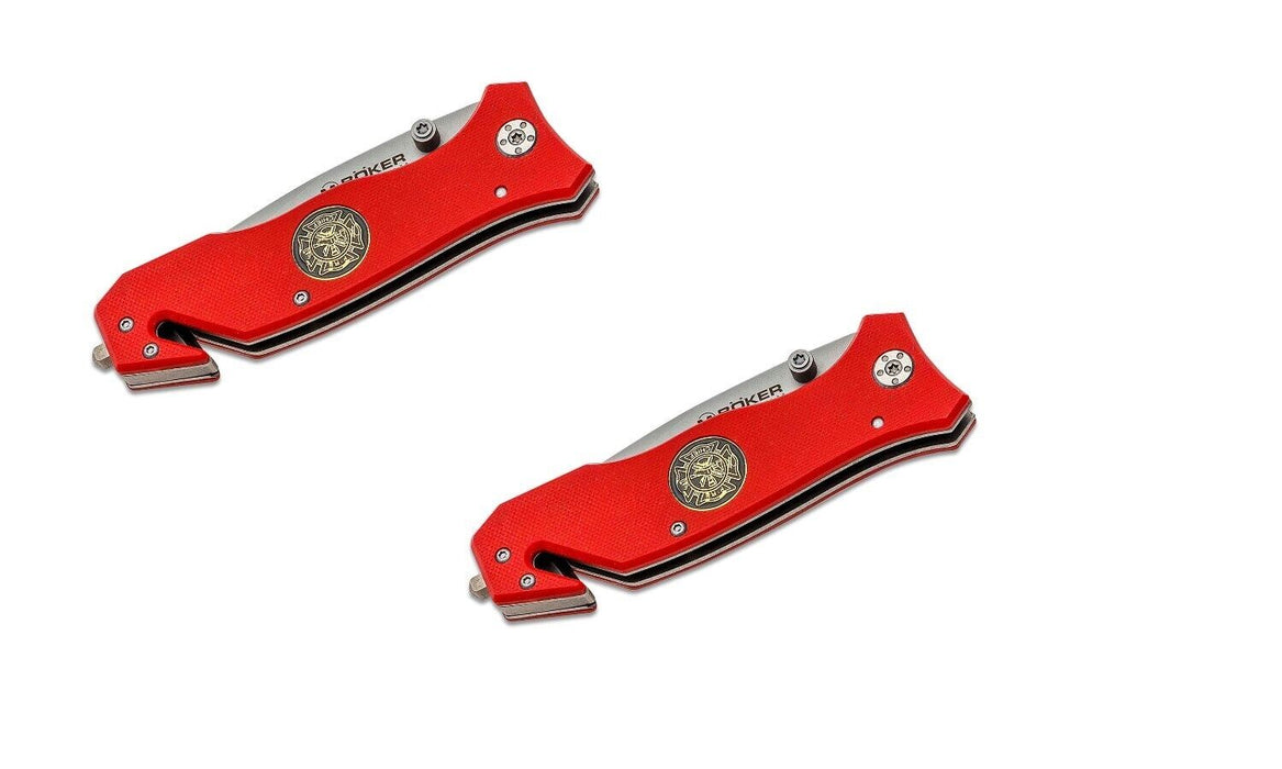 Boker #01MB366 Magnum Fire Department Rescue Folding Pocket Knife ~ 2-Pack