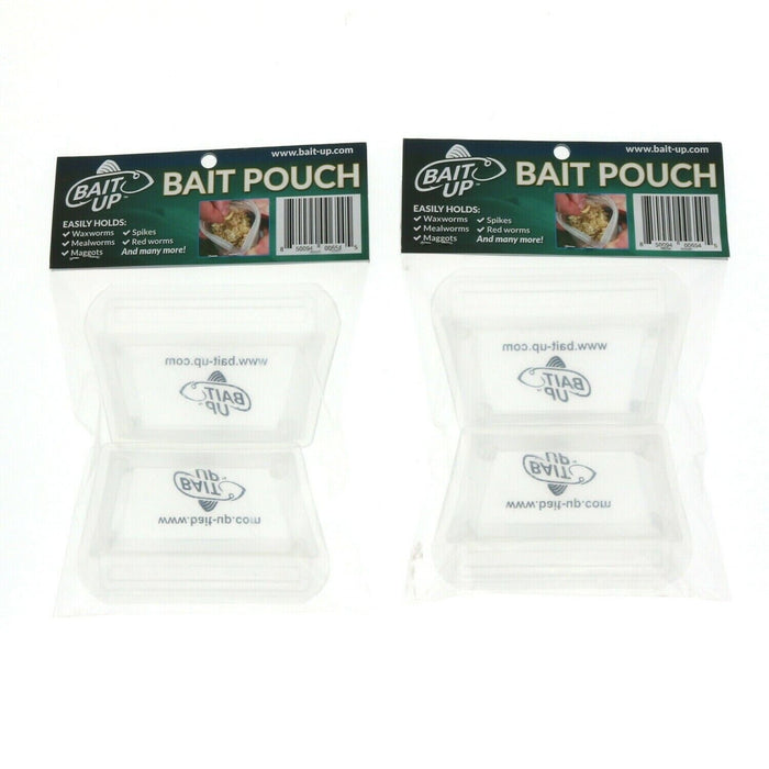 Bait Up #6545 Bait Pouch ~ Mealworms Fishing Tackle 4 Pouches ~ 2-Pack ~ 4 Pouches Total