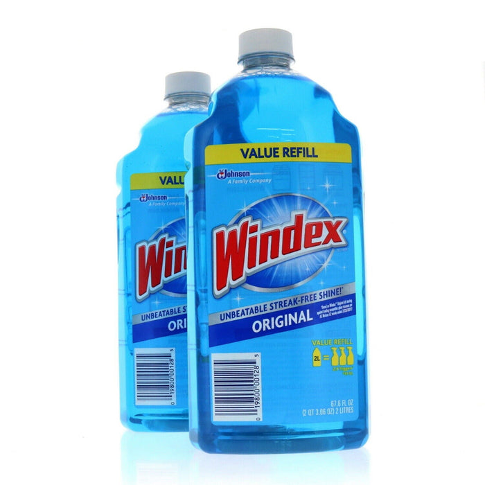 SC Johson   Windex Glass Cleaner Value Refill  ~ Original Formula ~ 67.6 oz ~ 2-Pack