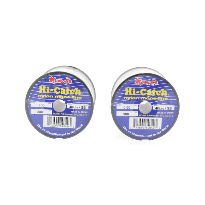 Momoi #14040 Hi-Catch Nylon Monoline 40lb 388yds Smoke Blue ~ 2-Pack