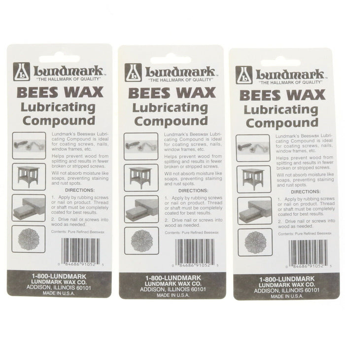 Lundmark Bees Wax Multi-Purpose Lubricating Compound .7oz ~ 3-Pack