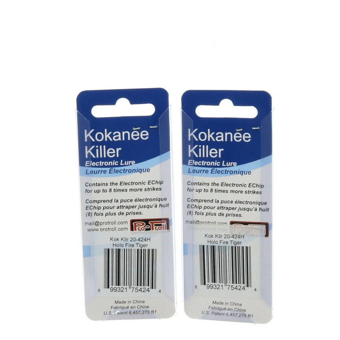 Pro-Troll #KK20-424H Kokanee Killer Electronic Lure Size 2.0 Holo Fire Tiger ~ 2-Pack