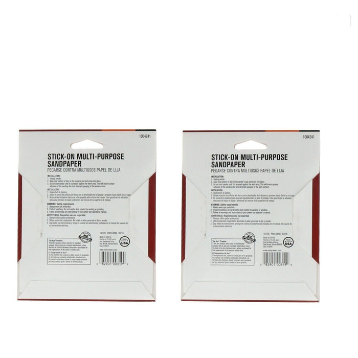 ACE #1004241   Sandpaper 1/4 Sheets 100 Grit Medium ~ 2-Pack