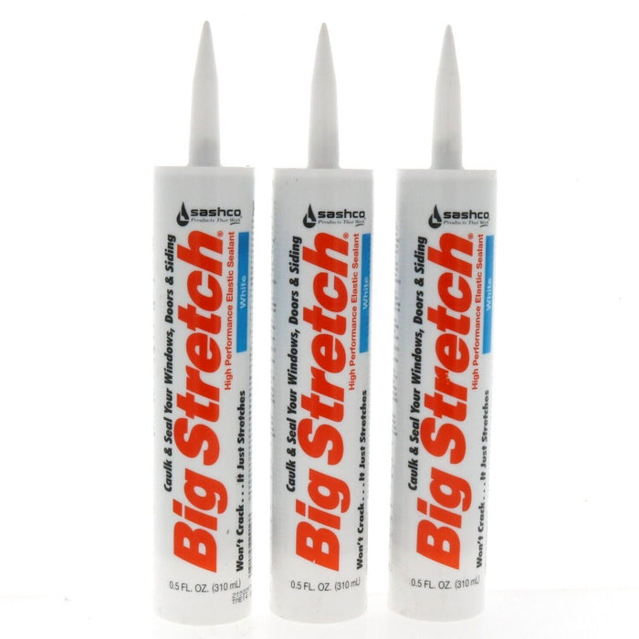 Sashco #10016 Big Stretch Caulk Sealant White ~ 3-Pack