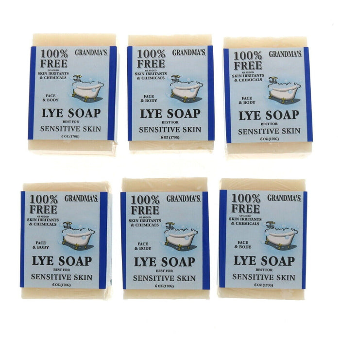 Remwood Products Grandma's Pure & Natural Lye Soap 6oz Bar Unscented ~ 6-Pack