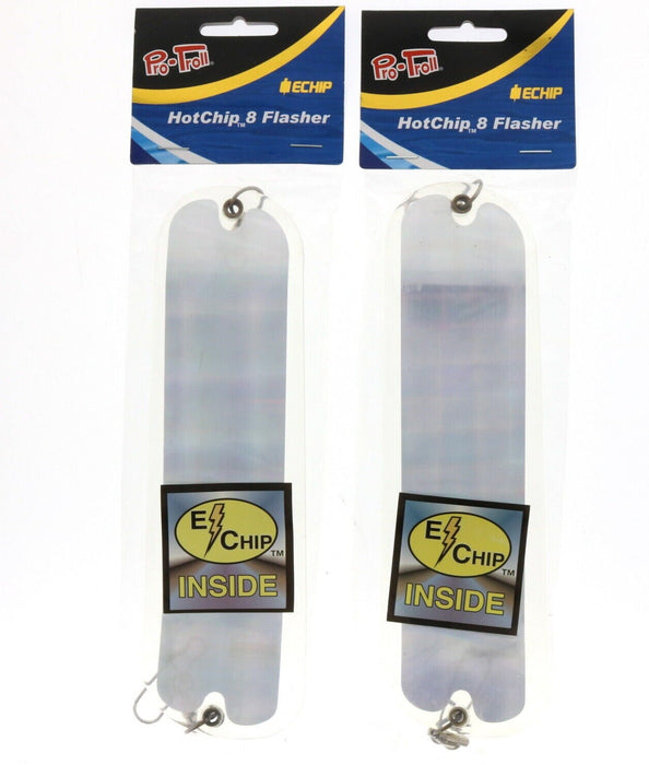 Pro-Troll #HC8-600 Hot Chip 8" Plaid On Clear E-Chip Flasher ~ 2 Pack