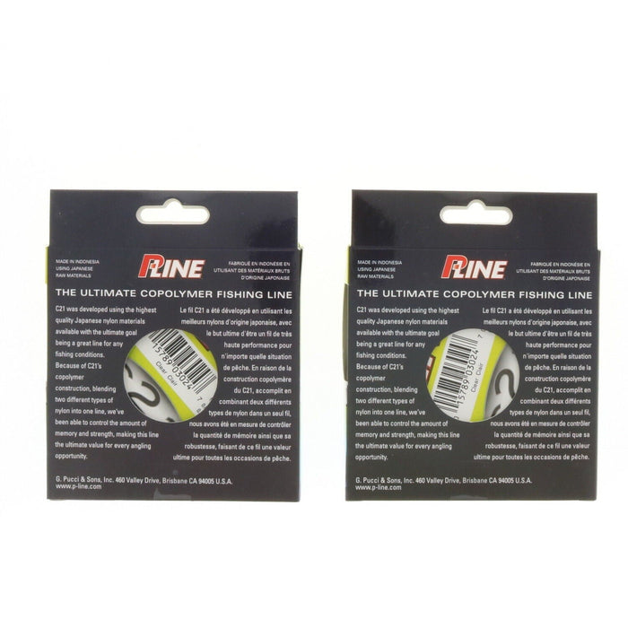 P-Line # C21F-8 C21 Freshwater Fishing Line 8 Lb Test 300 Yards Clear ~ 2-Pack