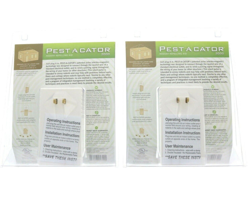 Pest-a-Cator #2000 Rodent Repellant Aid Electronic ~ 2-Pack