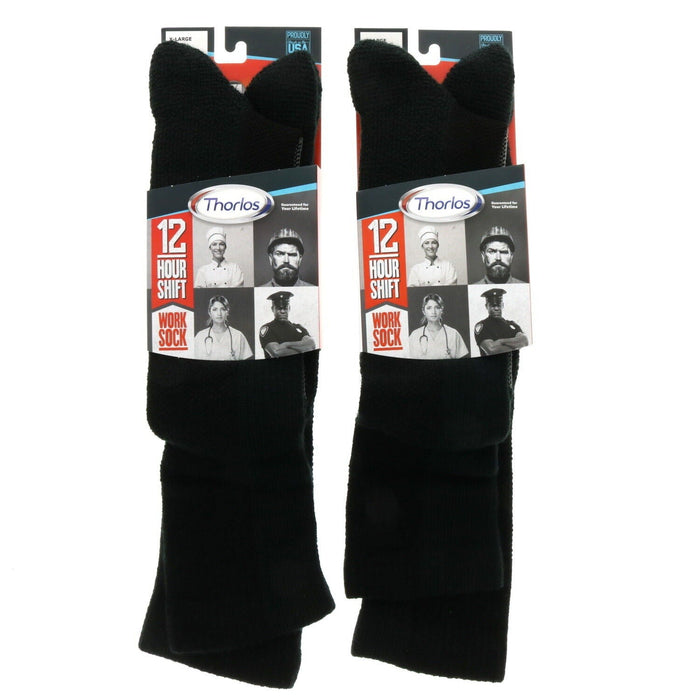 Thorlos #WCOU15316 Over The Calf Work Boot Socks Black XL ~ 2-Pack