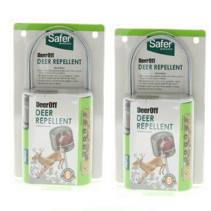 Safer Brand #5962 Deer Off Repellent Stations Weatherproof ~ 2-Pack ~ 12 Stations Total