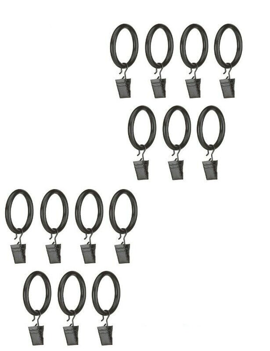 Umbra #244701-038 1" Drapery Clip Rings Black ~ 2-Pack ~ 14 Rings Total