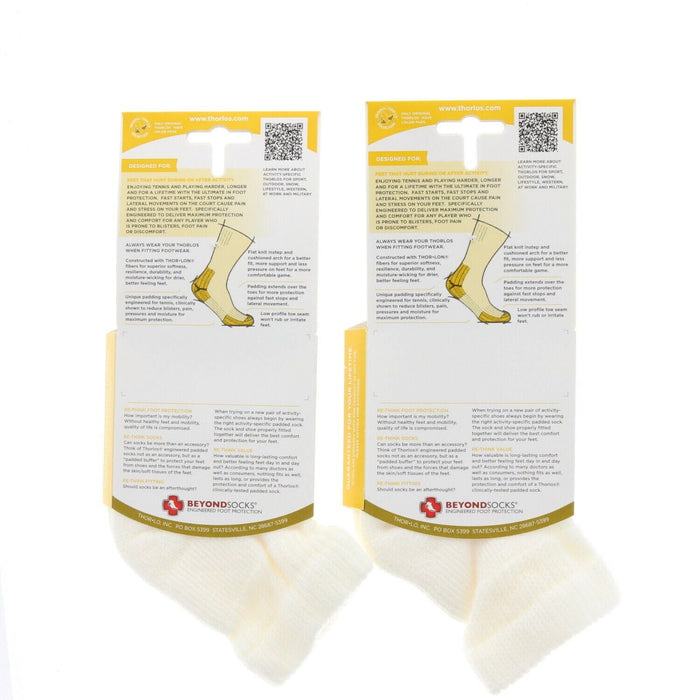 Thorlos #TMX11 White Unisex Ankle Sock Medium ~ 2 Pack