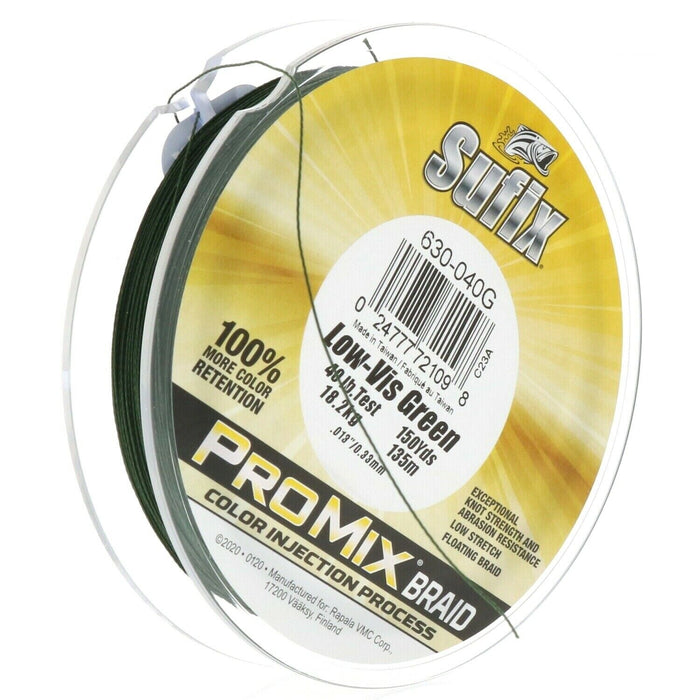 Sufix #630-040G ProMix Braid Lo-Vis Fishing Line 40lb Test 150yds ~ Green