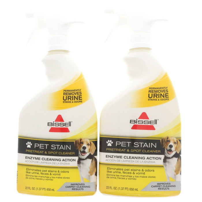 Bissell #1608191 Pet Stain Spot Urine Stain Odor Remover Spray ~ 2-Pack