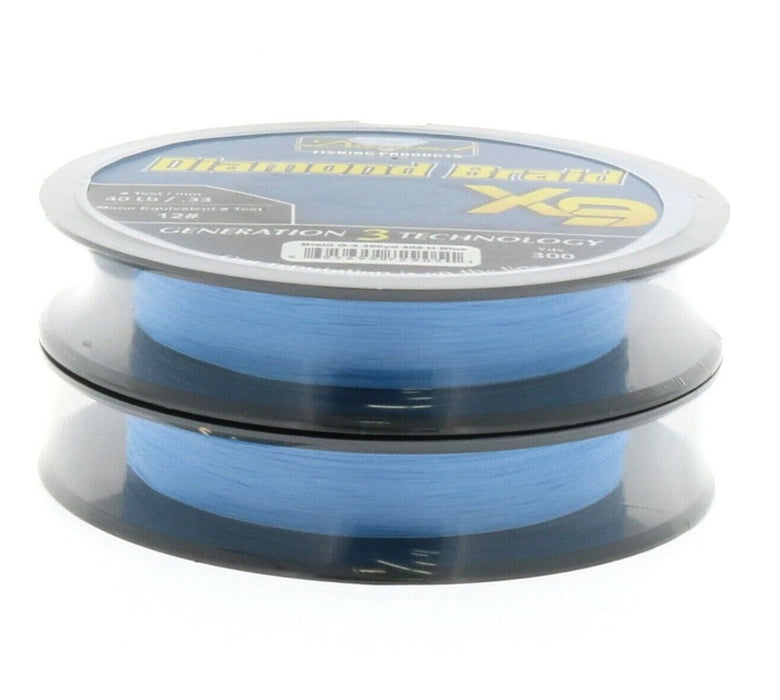 Momoi Diamond Braid X9 Fishing Line 40lb 300yds Blue ~ 2-Pack