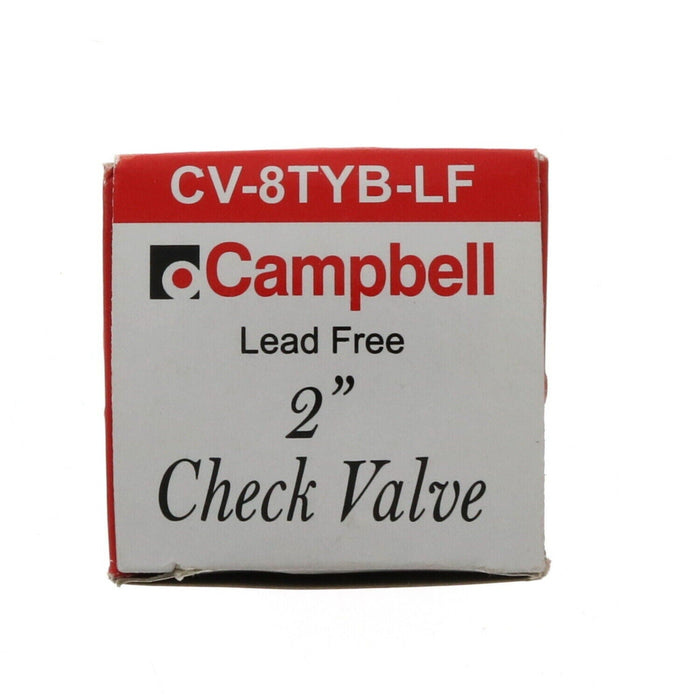 Campbell #CV-8TYB-LF Stainless Steel 2" Spring Check Valve Brass