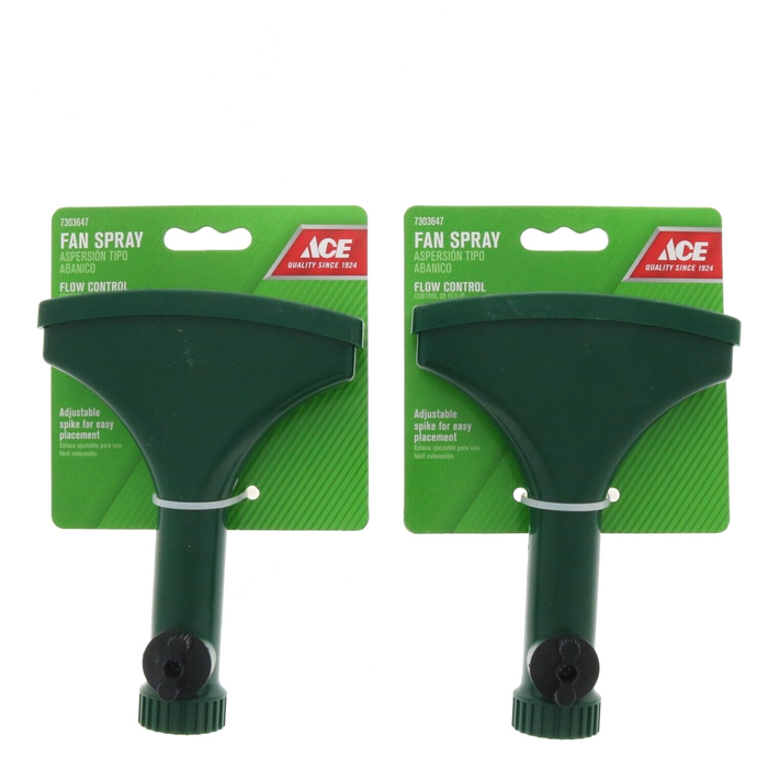 Ace Hardware #58048A Garden Hose Nozzle Fan Spray Adjustable Valve ~ 2-Pack