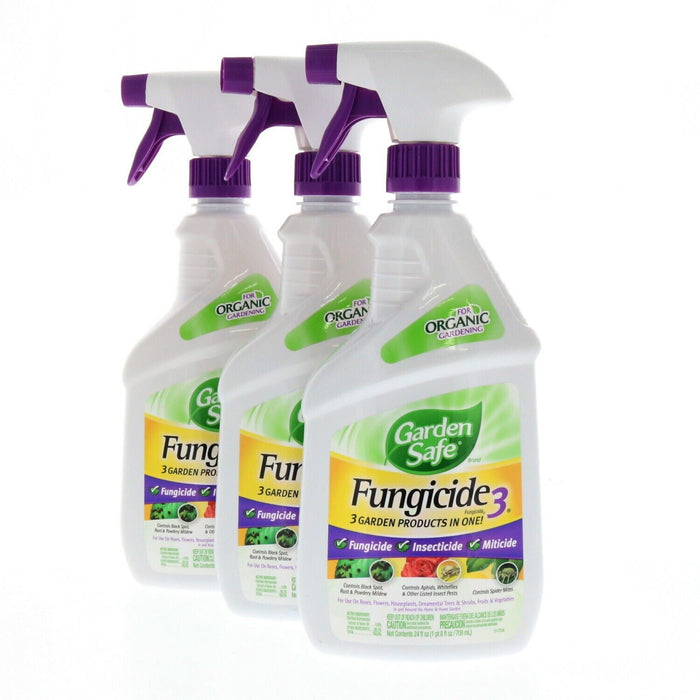 Garden Safe Organic Fungicide Spray 24 oz ~ 3 Pack ~ 72 oz Total