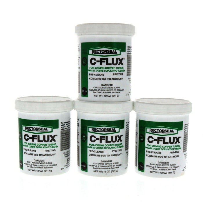 Rectorseal #74025 C-Flux Solder Flux For Joining Copper Tubing 12oz ~ 4-Pack ~ 48oz Total