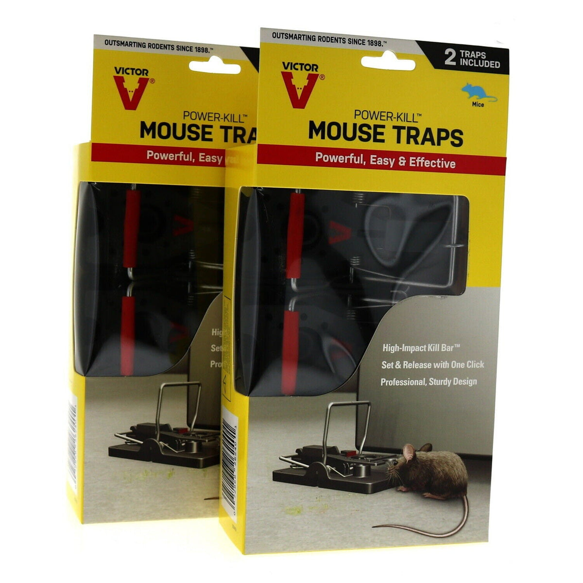 Victor M392 2-Pack Power-Kill Mouse Trap, 2 Pack, Gray 