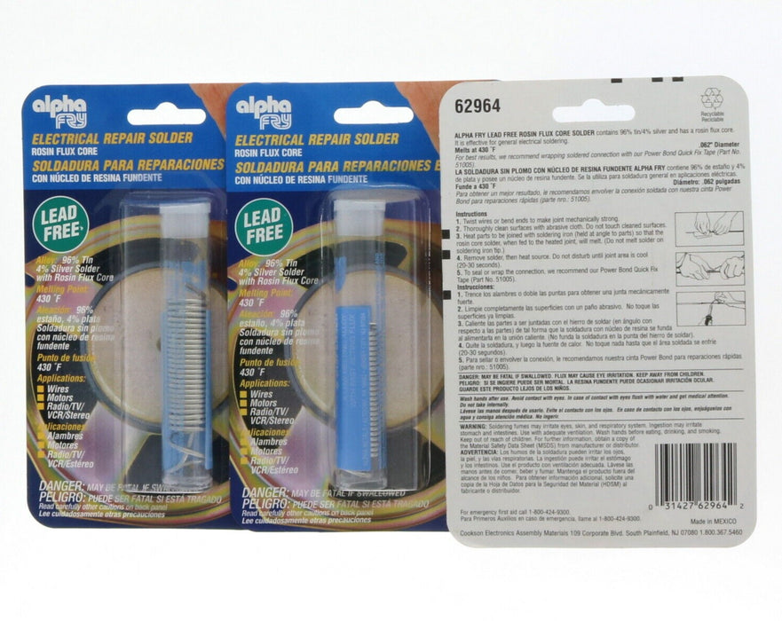 AlphaFry #62964 Electrical Repair Solder Rosin Flux Core ~ 3-Pack