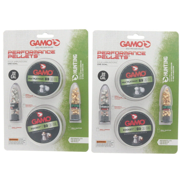 Gamo #63209285554 Combo Performance Pellets .22 Caliber Set ~ 2-Pack ~ 450 Pellets Total