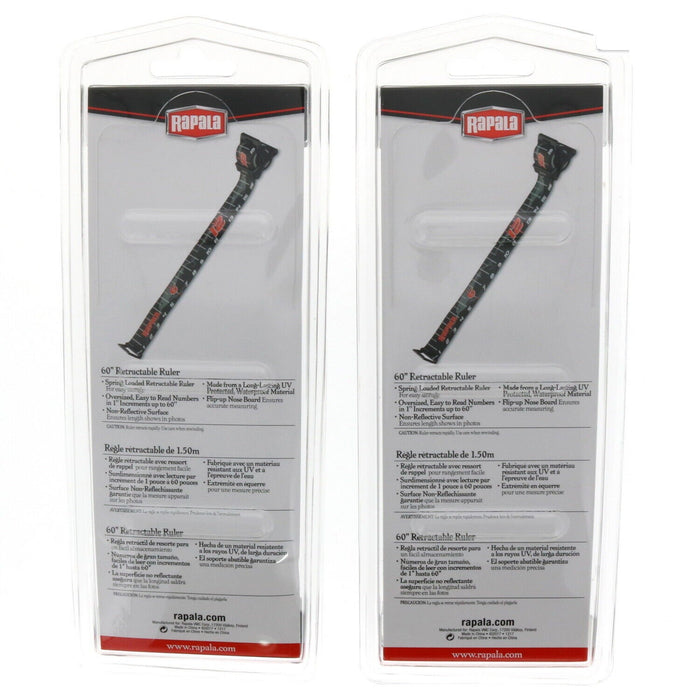 Rapala #RRRUL60 60" Retractable Fishing Ruler ~ 2-Pack