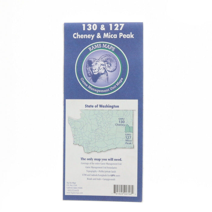 Rams Maps #130 & 127 Game Management Unit Washington Cheney Mica Peak Maps