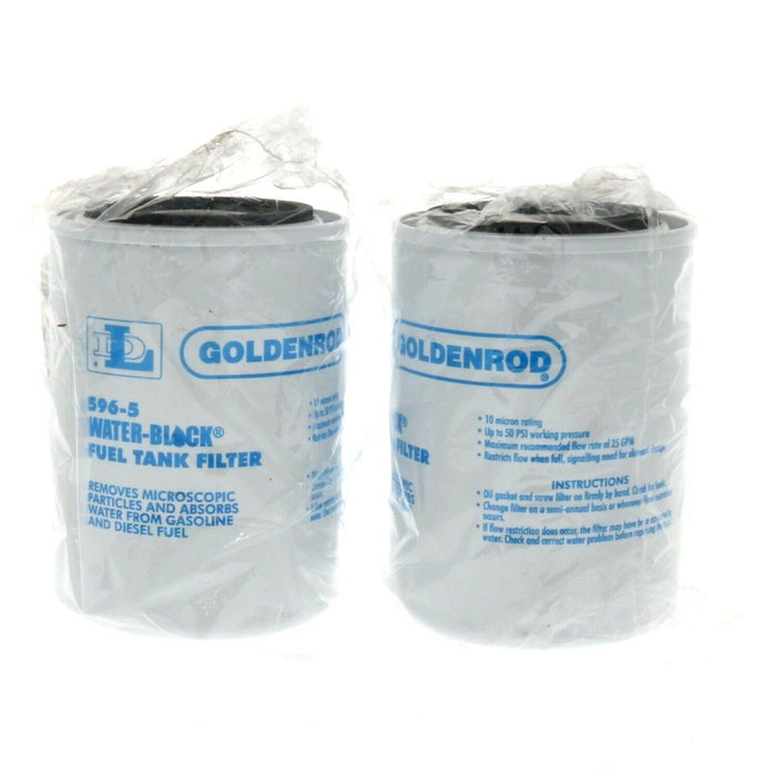 Goldenrod #596-5 Replacement Water Block Fuel Filter 3-3/4" x 5" ~ 2-Pack