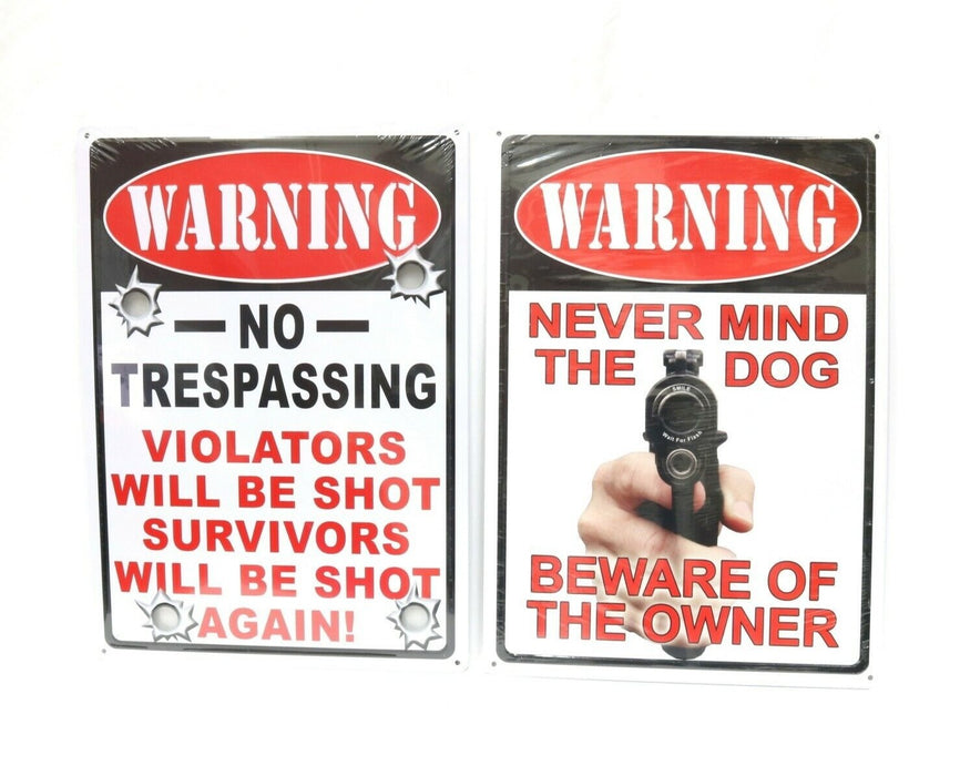 Rivers Edge Products 12" x 17" Tin Warning Signs ~ 2-Pack