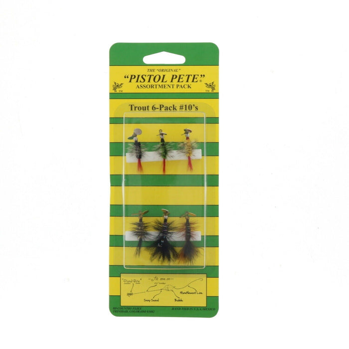 Pistol Pete #10610 Trout 6-Pack #10 Fly Fishing