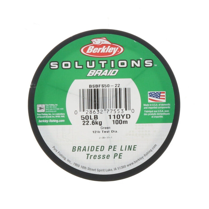 Berkley #BSBFS50-22 Green Braided Fishing Line 50 LB 110 Yards