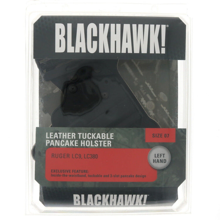 BlackHawk #422007BK-L Leather Tuckable Pancake Holster LH Ruger LC9 LC38