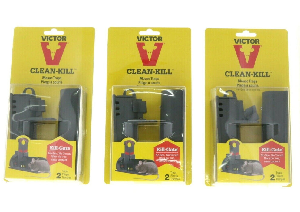 Victor #040115 No Touch Mouse Mice Killing Traps ~ 3-Pack ~ 6 Traps Total