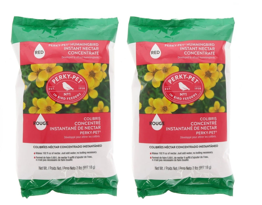 Perky Pet #8106445 Hummingbird Instant Nectar Concentrate Red ~ 2 Pack ~ 4lbs Total