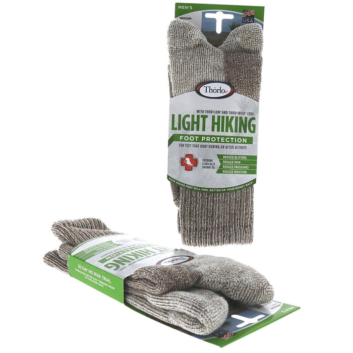 Thorlo Men's Padded Light Hiking Crew Socks Medium ~ 2-Pack