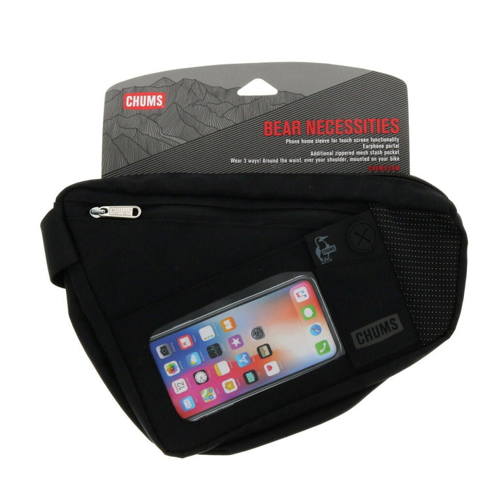 Chums #14056 Sport Waist Pack ~ Travel Fanny Hip Pouch Bum Bag Phone Case ~ Black