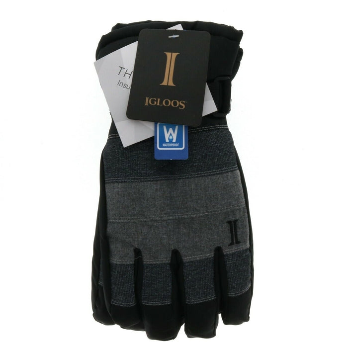 Igloos #MG055-GRD Thinsulate Men's Grey M/L Ski Gloves