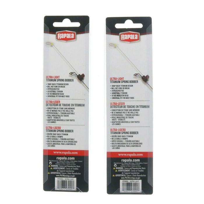 Rapala #RTISBUL Titanium Spring Bobbers Ultra Light Black ~ 2-Pack ~ 4 Bobbers Total