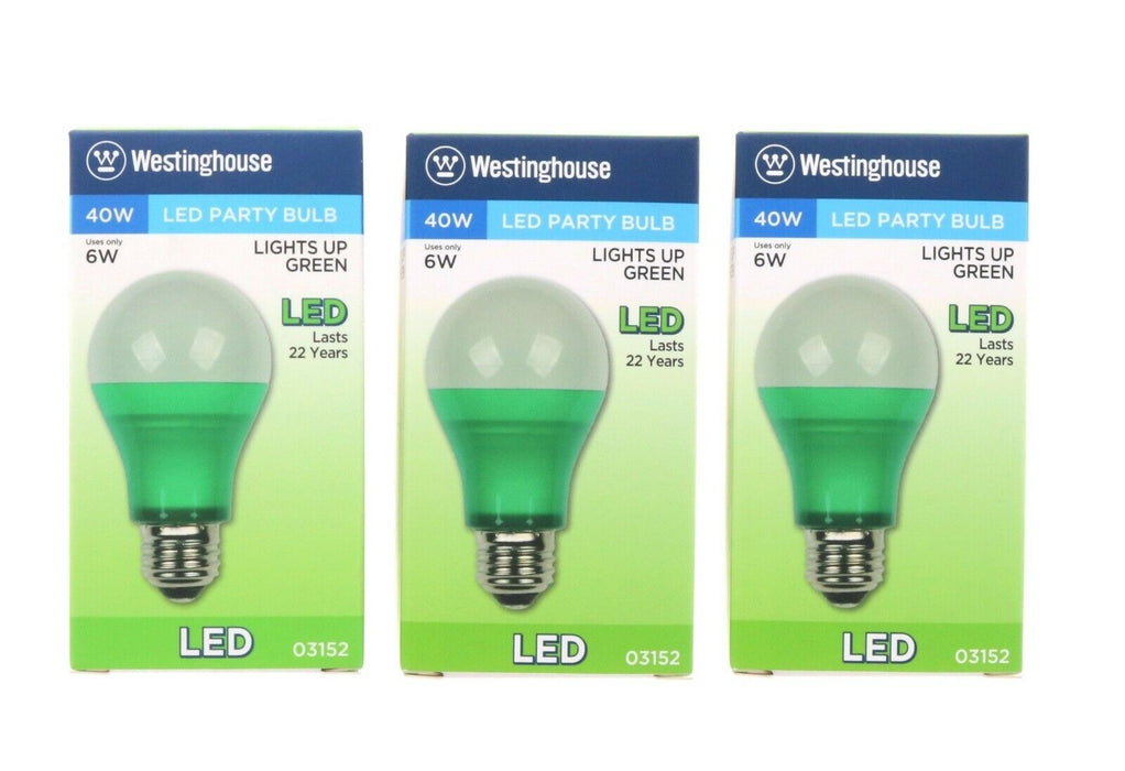 Westinghouse #0315200 Green Led Party Bulb ~ 3-Pack