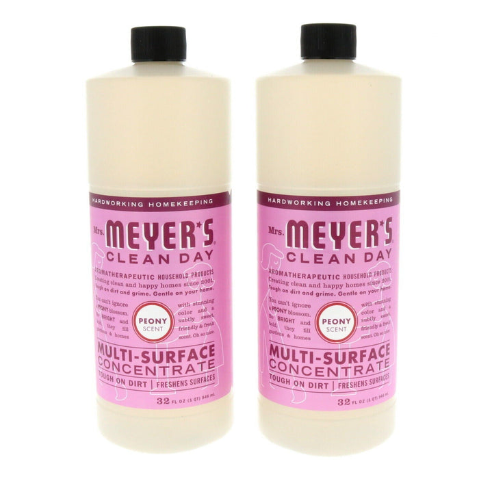 Mrs. Meyer's #1093183 Clean Day Multi-Surface Concentrate Peony ~ 2-Pack ~ 64 oz Total