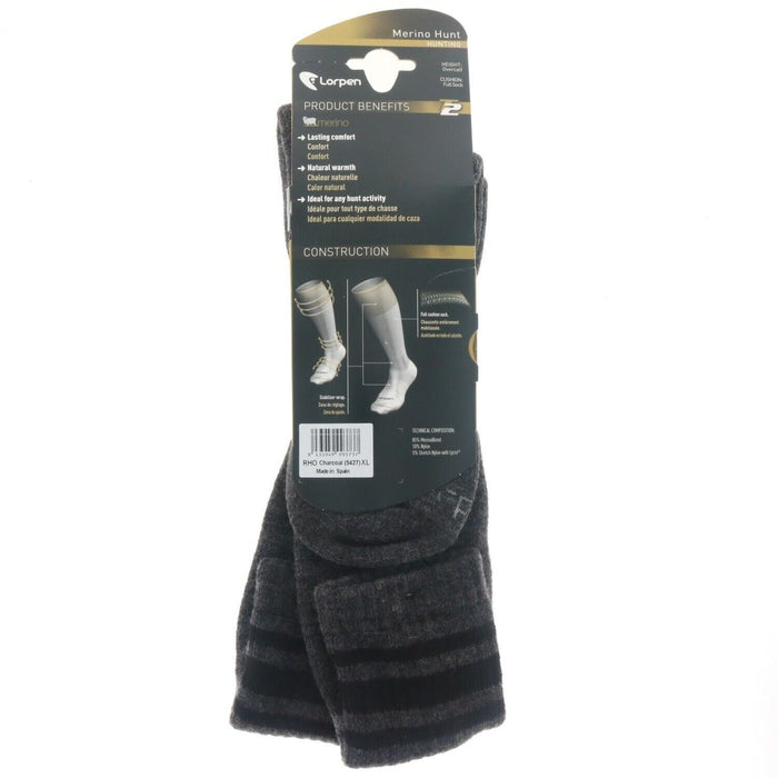 Lorpen #5427 Merino Hunt Over the Calf Socks XL Charcoal