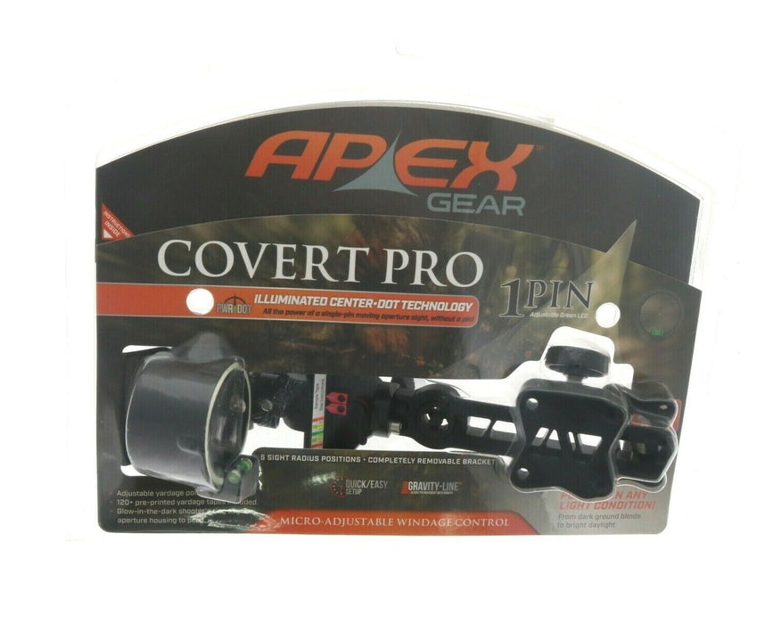 Apex Gear #AG2301BD Covert Pro Archery Sight 1 Pin Dot Sight RH/LH Dovetail